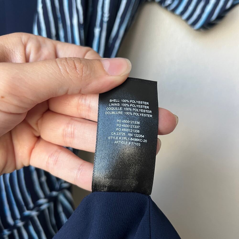 Aritzia Navy and White Striped Wrap Mini Dress - Picture 6 of 6
